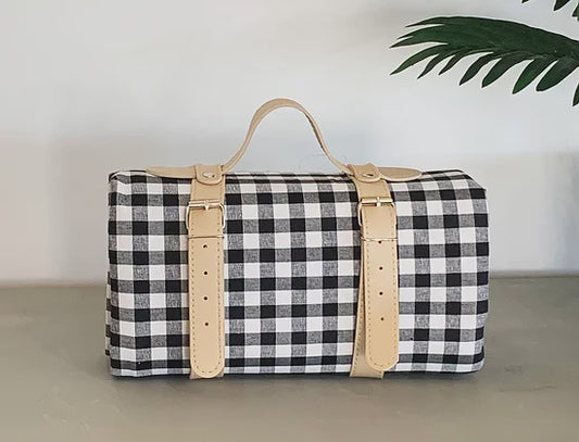 Picnic Rug - Black & White Check