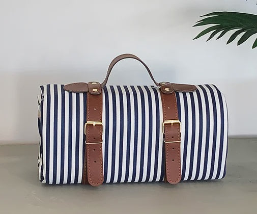 Picnic Rug - Navy & White Stripe