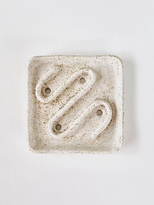 Ceramic Soap Dish - Beige Speckle