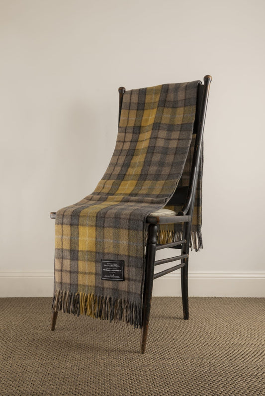 Recycled Wool Scottish Tartan Blankets | Heritage Collection - Gold